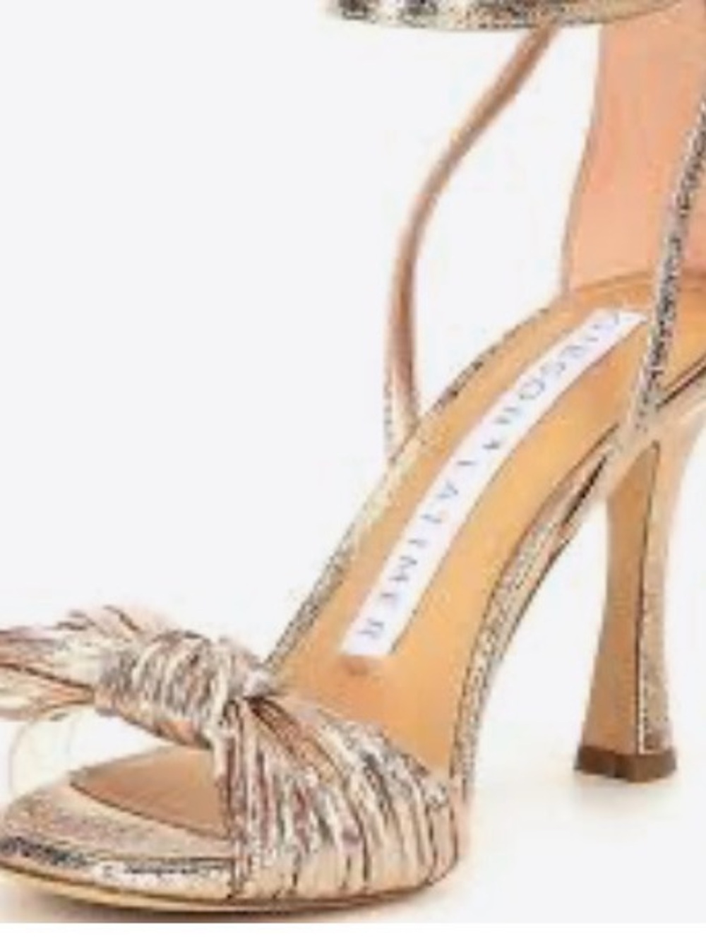 Metallic Gold Knotted Strap High Heel Sandals